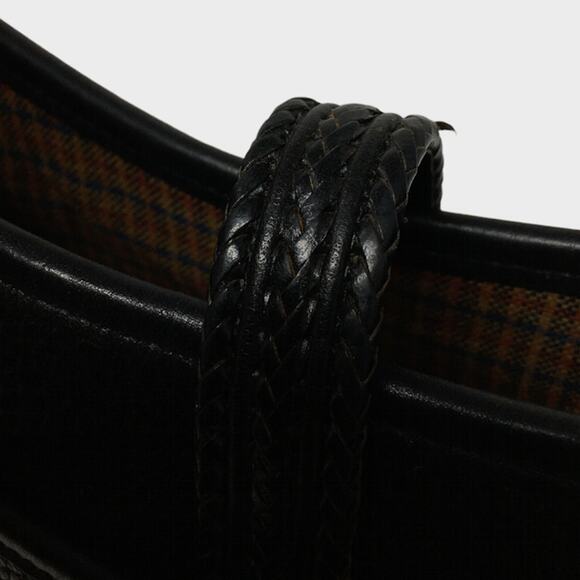 Vintage Brighton Barbados Hobo Shoulder Bag Black Pebbled Leather Braided Strap - Picture 8 of 8